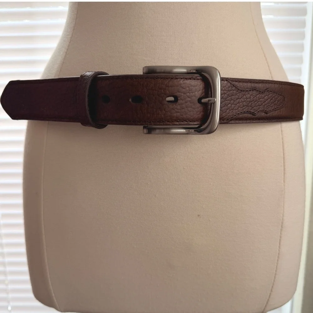 Twisted X Mens Brown‎ Genuine Leather Belt Size 38 Cowboy Rancher Western